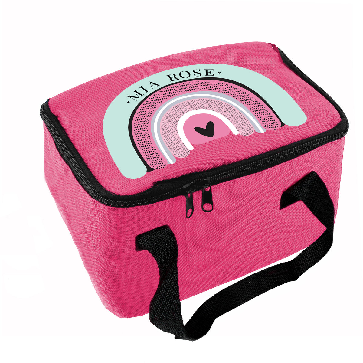 Personalised Rainbow Pink Lunch Bag
