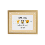 Personalised Safari Animals Oak Poster Frame
