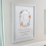 Personalised Woodland Initial White Poster Frame
