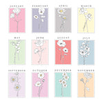 Personalised Birth Flower White Poster Frame