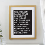 Personalised Typography Oak Poster Frame