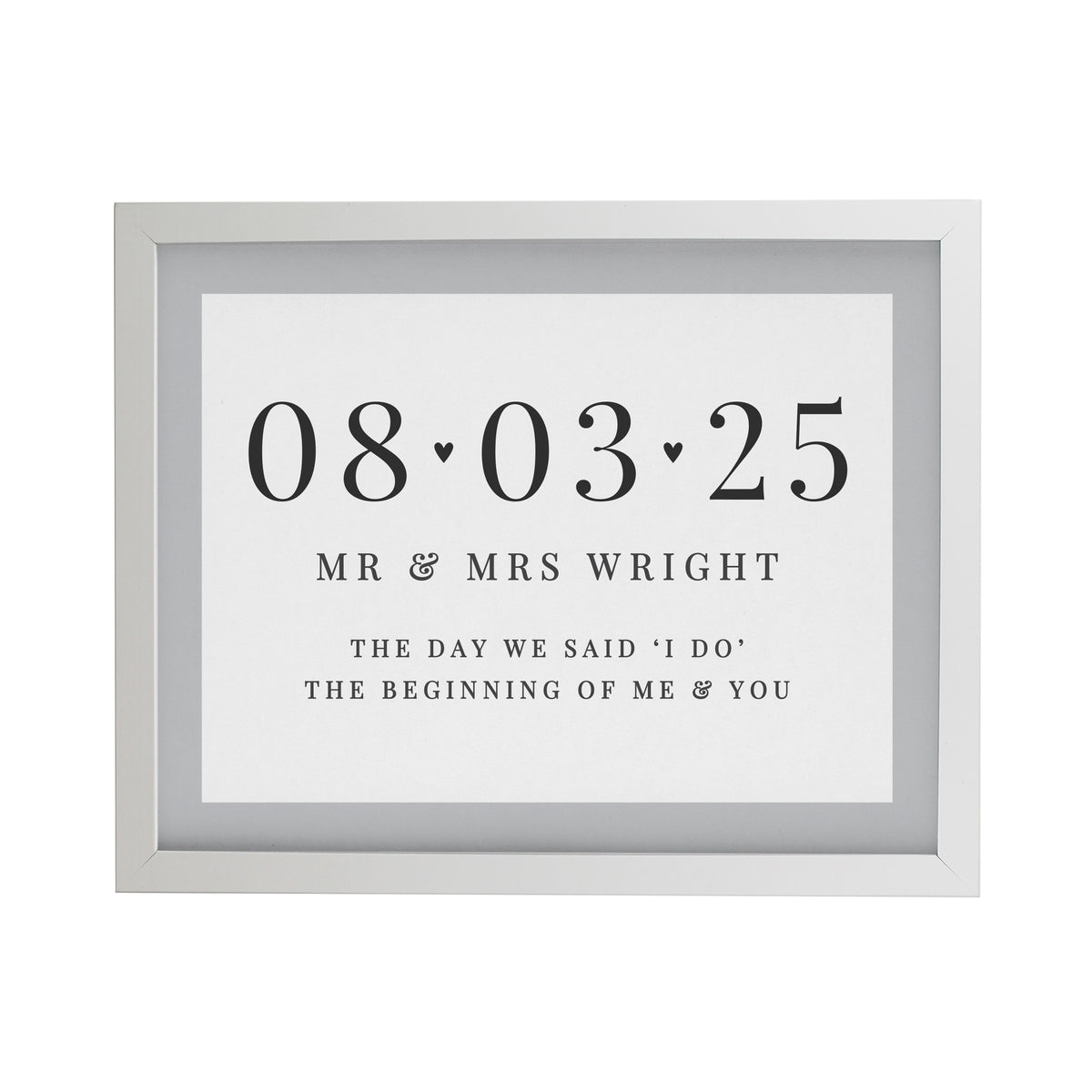 Personalised Special Date White Poster Frame