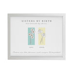 Personalised Birth Flower Family of 2 White Framed Print