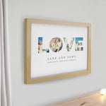 Personalised LOVE Photo Upload Oak Poster Frame