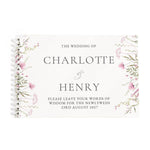 Personalised Pink Wild Flowers Wedding Guest Book