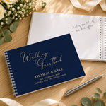Personalised Navy Wedding Guest Book
