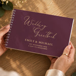 Personalised Plum Wedding Guest Book