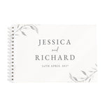 Personalised Botanical Off White Wedding Guest Book