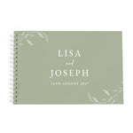 Personalised Botanical Sage Green Wedding Guest Book