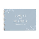 Personalised Botanical Baby Blue Wedding Guest Book