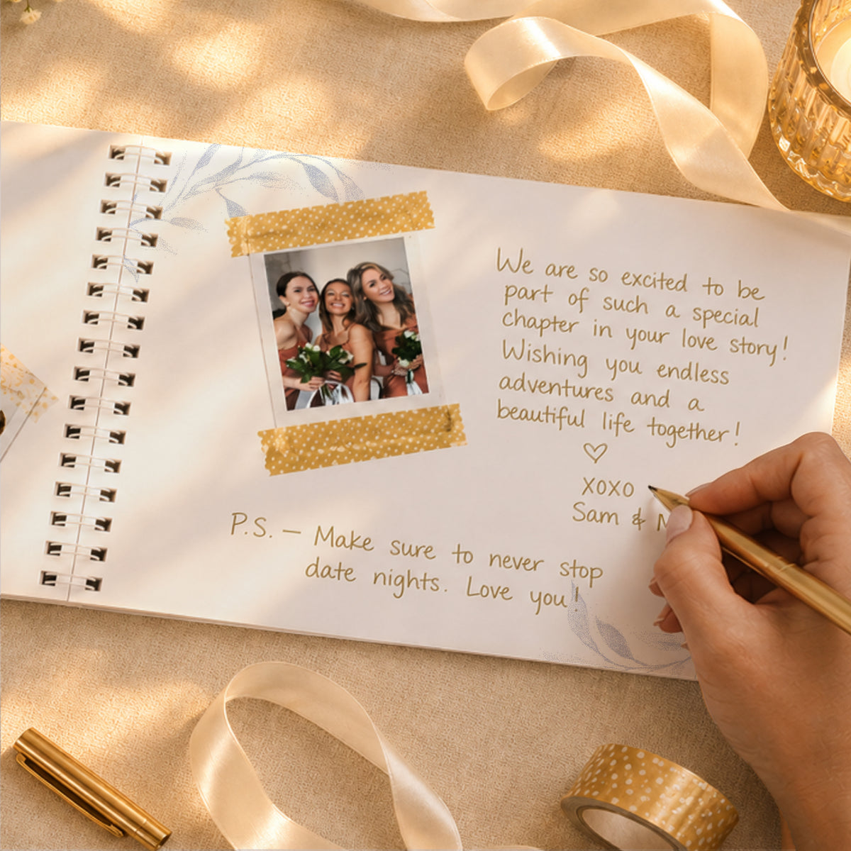 Personalised Botanical Cobalt Blue Wedding Guest Book