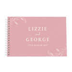 Personalised Botanical Soft Pink Wedding Guest Book