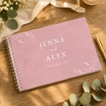 Personalised Botanical Soft Pink Wedding Guest Book