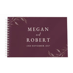 Personalised Botanical Plum Wedding Guest Book