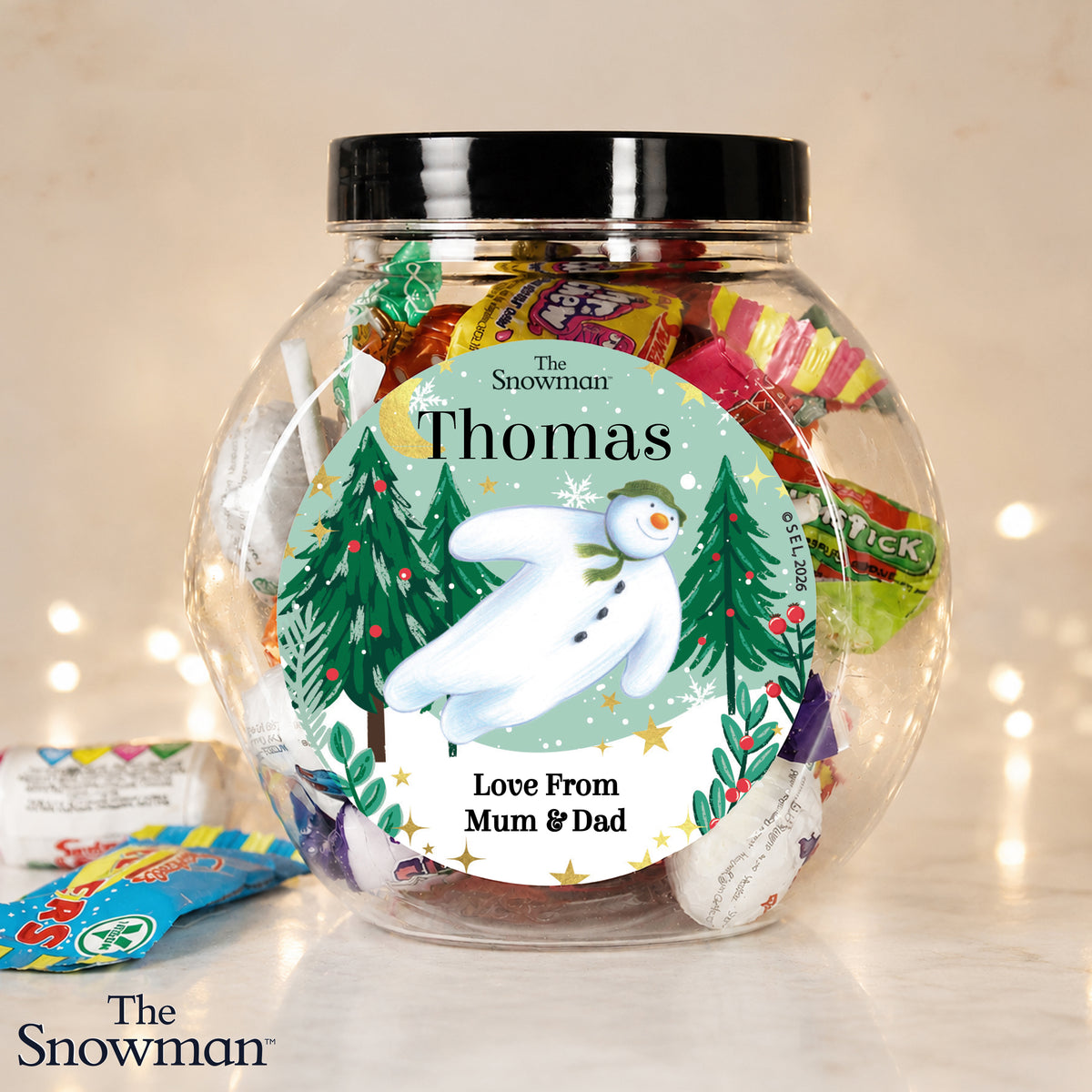 Personalised The Snowman Christmas Wishes Sweets