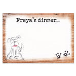 Personalised Scribble Dog Pet Bowl Mat
