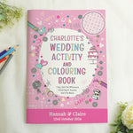 Personalised Pink A4 Wedding Activity & Colouring Book