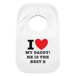 Personalised I HEART 0-3 Months Baby Bib
