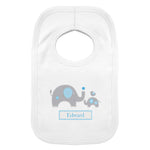 Personalised Blue Elephant 0-3 Months Baby Bib
