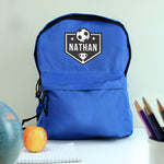 Personalised Football Blue Backpack