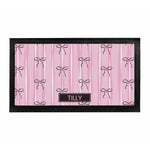 Personalised Pink Bow Pet Bowl Mat