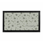 Personalised Grey Dog Icons Pet Bowl Mat