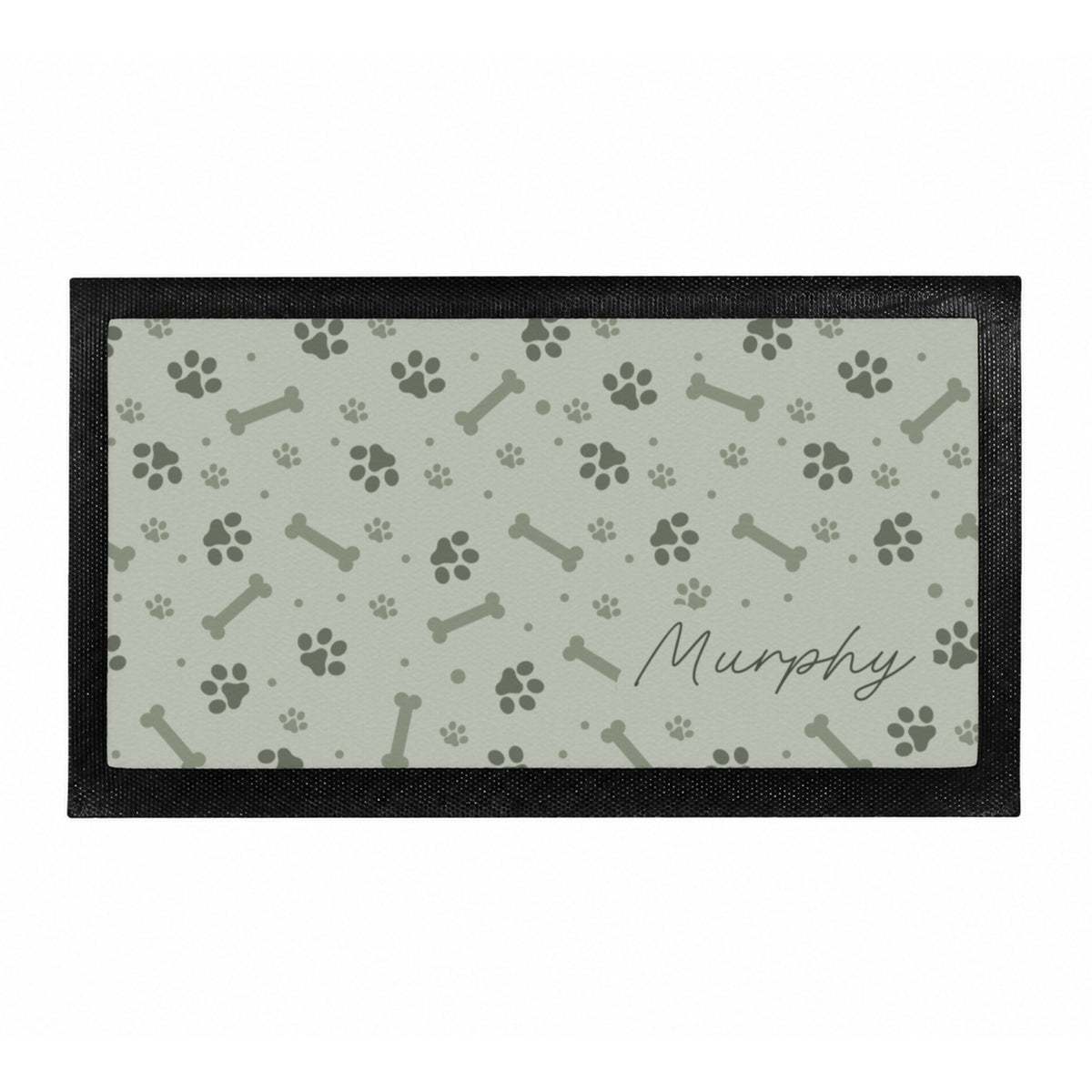Personalised Grey Dog Icons Pet Bowl Mat