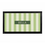Personalised Green Stripe Pet Bowl Mat