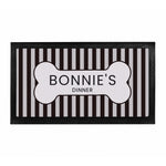 Personalised Black Stripe Pet Bowl Mat