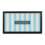 Personalised Blue Stripe Pet Bowl Mat