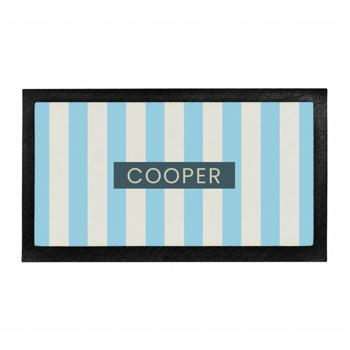 Personalised Blue Stripe Pet Bowl Mat