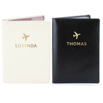 Personalised Gold Name Leather Passport Holders Set
