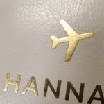 Personalised Gold Name Cream Leather Passport Holder