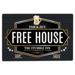 Personalised Free House Black Metal Sign