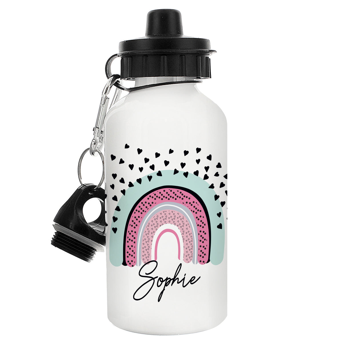 Personalised Rainbow White Drinks Bottle