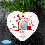 Personalised Me to You My 1st Christmas Ceramic Heart Decoration