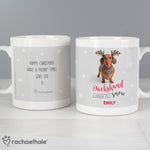Personalised Rachael Hale Christmas Dachshund Through the Snow Mug