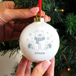 Personalised Polar Bear Christmas Bauble