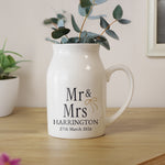 Personalised Black & Gold Couples Jug Vase