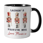 Personalised Nutcracker Black Handle Mug