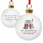 Personalised Water Colour House Ceramic Bauble