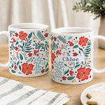 Personalised Poinsettia Pattern Mug