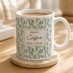 Personalised Leafy Pattern Mug