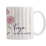 Personalised Floral Stripe Mug