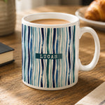 Personalised Blue Striped Mug