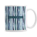 Personalised Blue Striped Mug