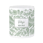 Personalised Green Leaves Storage Pot