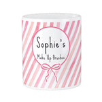 Personalised Pink Stripe Storage Pot