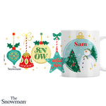 Personalised The Snowman Christmas Wishes Mug