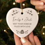 Personalised Little House Ceramic Heart Decoration